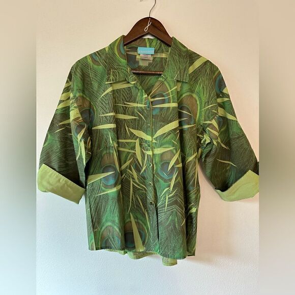 Frame Up Collection Short Sleeve Button Up Hawaiian Shirt Large - Picture 1 of 3